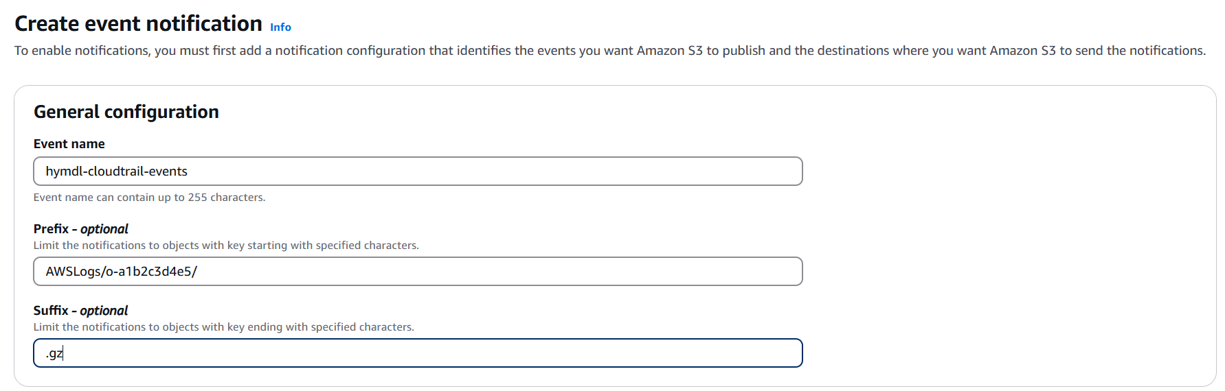 S3 Event General Configuration